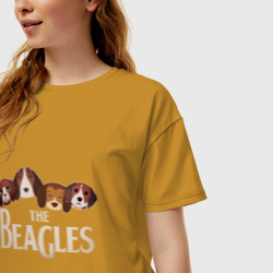 Женская футболка хлопок Oversize The Beagles - фото 2