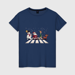Женская футболка хлопок Beatles Christmas