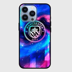 Чехол для iPhone 13 Pro Manchester City неоновый космос