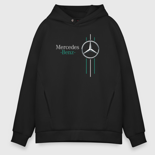 Мужское худи Oversize хлопок Merсedes, цвет черный