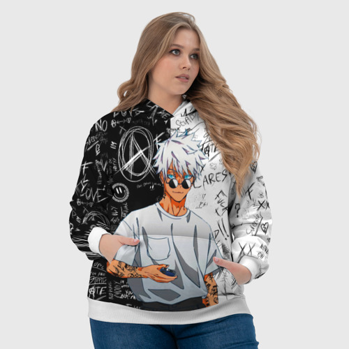 Женская толстовка 3D Сатору Годжо в очках - магическая битва - фото 6