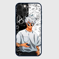 Чехол для iPhone 12 Pro Сатору Годжо в очках - магическая битва