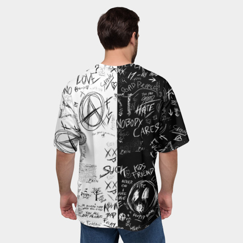 Мужская футболка oversize 3D Сатору Годжо в очках - магическая битва - фото 4