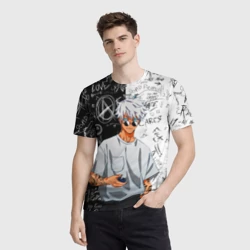 Мужская футболка 3D Сатору Годжо в очках - магическая битва - фото 2