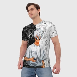 Мужская футболка 3D Сатору Годжо в очках - магическая битва - фото 2