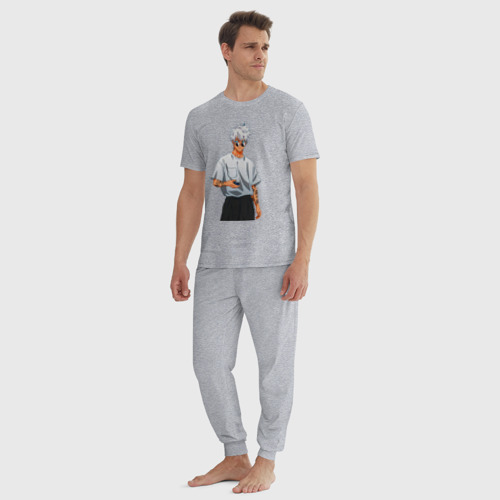 Мужская пижама хлопок с принтом Крутой Сатору Годжо, вид сбоку #3