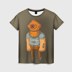 Женская футболка 3D Моряк-водолаз