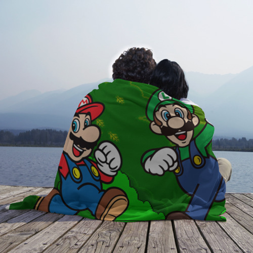 Плед 3D Luigi & Mario, цвет 3D (велсофт) - фото 3