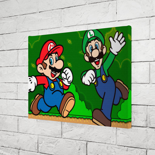 Холст прямоугольный Luigi & Mario, цвет 3D печать - фото 3