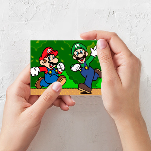 Поздравительная открытка Luigi & Mario, цвет белый - фото 3