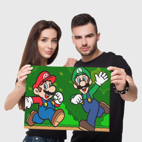 Холст прямоугольный Luigi & Mario, цвет 3D печать - фото 5