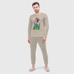 Мужская пижама с лонгсливом хлопок Ретро Марио - фото 2