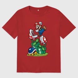 Мужская футболка хлопок Oversize Ретро Марио