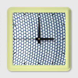 Геометрические бело-синие круги – Настенные часы квадратные с принтом купить