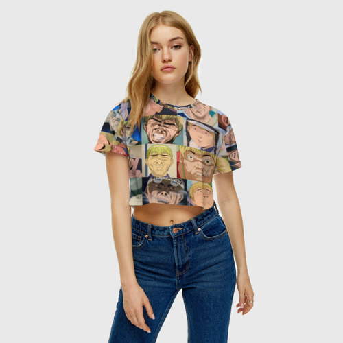 Женская футболка Crop-top 3D Лицо ГТО, цвет 3D печать - фото 4