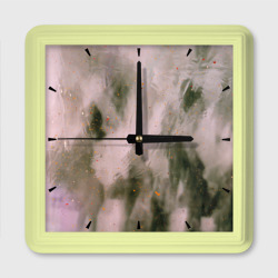 Абстрактный туман и следы красок – Настенные часы квадратные с принтом купить