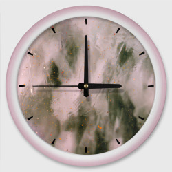 Абстрактный туман и следы красок – Настенные часы круглые с принтом купить