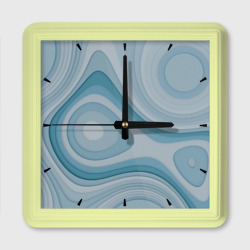 Волнообразные синие текстуры – Настенные часы квадратные с принтом купить
