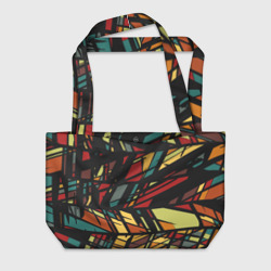 Пляжная сумка 3D Абстракция в разноцветных линиях
