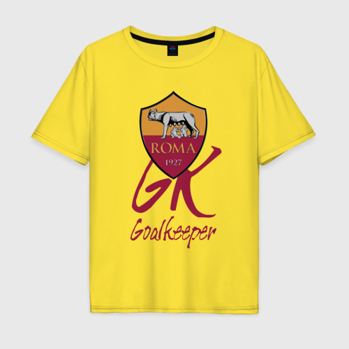 Мужская футболка хлопок Oversize Roma - Goalkeeper - Italy, цвет желтый