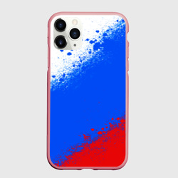 Чехол для iPhone 11 Pro Max матовый Флаг России - триколор