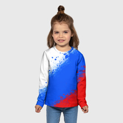 Детский лонгслив 3D Флаг России - триколор - фото 2