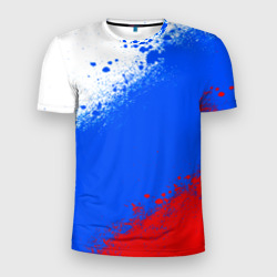 Мужская футболка 3D Slim Флаг России - триколор