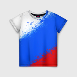 Детская футболка 3D Флаг России - триколор