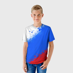 Детская футболка 3D Флаг России - триколор - фото 2