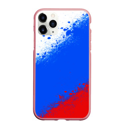 Чехол для iPhone 11 Pro Max матовый Флаг России - триколор