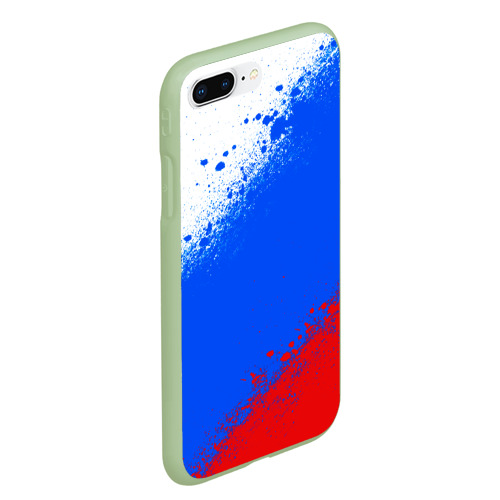 Чехол для iPhone 7Plus/8 Plus матовый Флаг России - триколор, цвет салатовый - фото 3