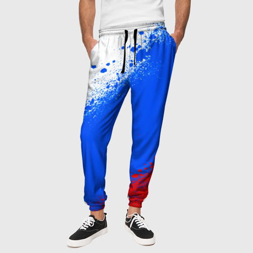 Мужские брюки 3D Флаг России - триколор, цвет 3D печать - фото 4