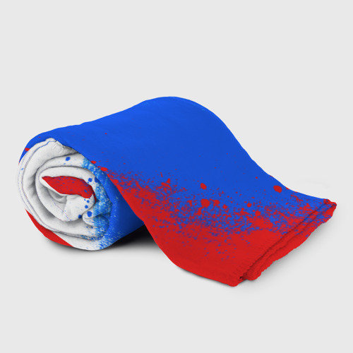 Плед 3D Флаг России - триколор, цвет 3D (велсофт) - фото 2