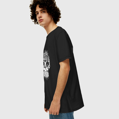 Мужская футболка хлопок Oversize с принтом Skulldew Valley Tee, вид сбоку #3