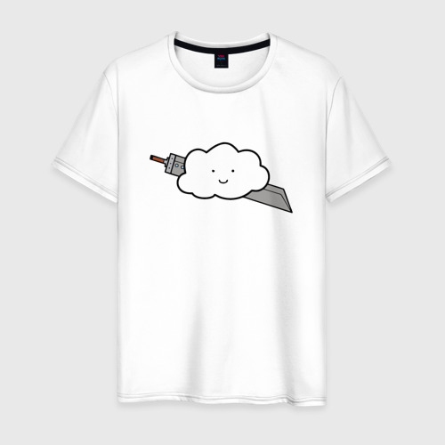Мужская футболка из хлопка с принтом Cloud Strife, вид спереди №1