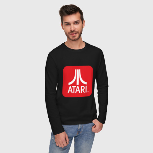 Мужской лонгслив хлопок Atari logo, цвет черный - фото 3