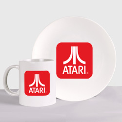 Набор: тарелка + кружка Atari logo