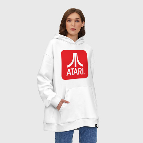 Худи SuperOversize хлопок Atari logo, цвет белый - фото 4