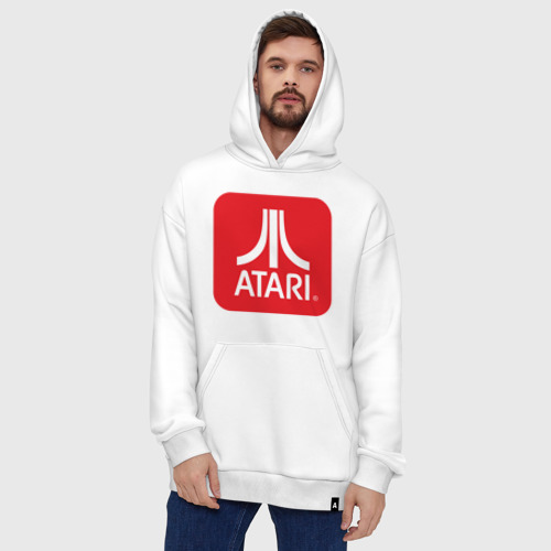 Худи SuperOversize хлопок Atari logo, цвет белый - фото 5