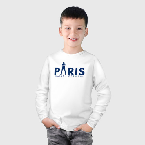 Детский лонгслив хлопок PSG Мбаппе, цвет белый - фото 3