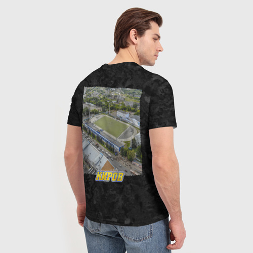 Мужская футболка 3D с принтом Киров - стадионы, вид сзади #2