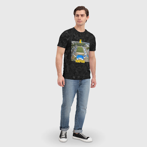 Мужская футболка 3D с принтом Киров - стадионы, вид сбоку #3