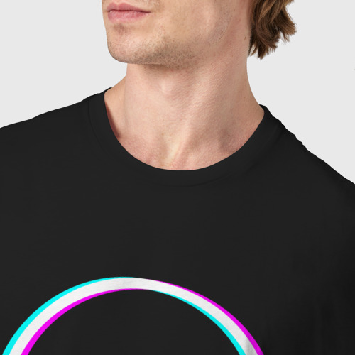 Мужская футболка хлопок с принтом Символ Evangelion в стиле glitch, фото #4