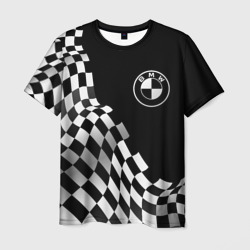 Мужская футболка 3D BMW racing flag