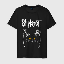 Мужская футболка хлопок Slipknot rock cat