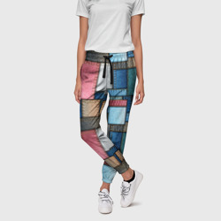 Женские брюки 3D Джинсовые лоскуты - пэчворк - фото 2