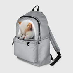 Рюкзак 3D Спящий котёнок на сером фоне