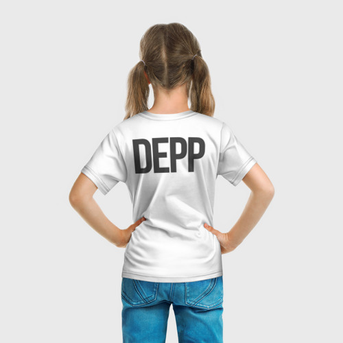 Детская футболка 3D Джонни Депп - чб рисунок, цвет 3D печать - фото 6