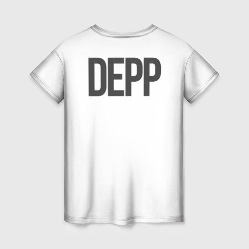 Женская футболка 3D Джонни Депп - чб рисунок, цвет 3D печать - фото 2