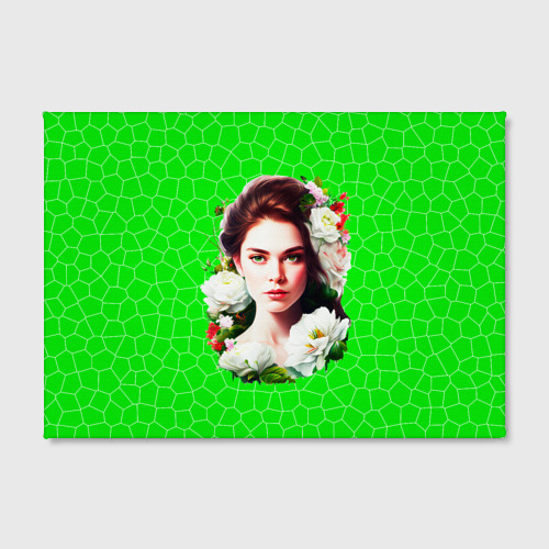 Холст прямоугольный Праздничная девушка весна, цвет 3D печать - фото 2